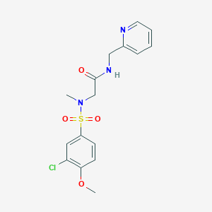 molecular formula C16H18ClN3O4S B3607273 N~2~-[(3-chloro-4-methoxyphenyl)sulfonyl]-N~2~-methyl-N~1~-(2-pyridinylmethyl)glycinamide 