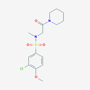molecular formula C15H21ClN2O4S B3607286 3-chloro-4-methoxy-N-methyl-N-[2-oxo-2-(1-piperidinyl)ethyl]benzenesulfonamide 