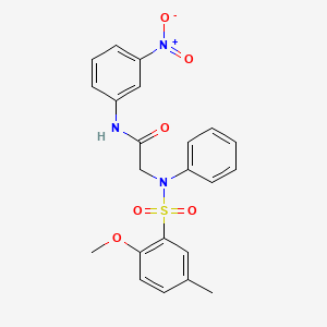 molecular formula C22H21N3O6S B3607301 N~2~-[(2-methoxy-5-methylphenyl)sulfonyl]-N~1~-(3-nitrophenyl)-N~2~-phenylglycinamide 