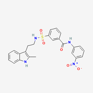 molecular formula C24H22N4O5S B3607309 3-({[2-(2-methyl-1H-indol-3-yl)ethyl]amino}sulfonyl)-N-(3-nitrophenyl)benzamide 