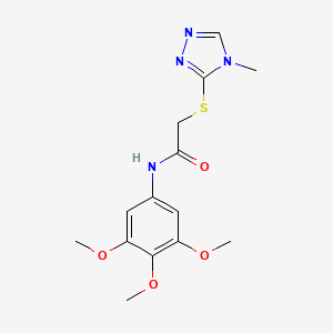 molecular formula C14H18N4O4S B3607310 2-[(4-methyl-4H-1,2,4-triazol-3-yl)thio]-N-(3,4,5-trimethoxyphenyl)acetamide 