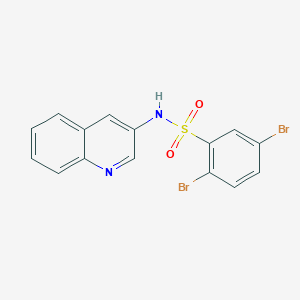 molecular formula C15H10Br2N2O2S B360733 2,5-dibromo-N-quinolin-3-ylbenzenesulfonamide CAS No. 339370-52-4