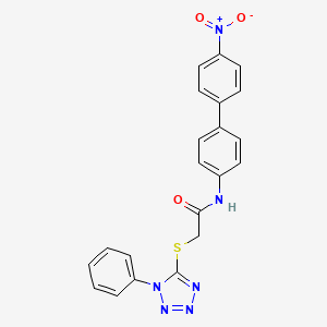 molecular formula C21H16N6O3S B3607331 N-(4'-nitro-4-biphenylyl)-2-[(1-phenyl-1H-tetrazol-5-yl)thio]acetamide 