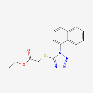molecular formula C15H14N4O2S B3607337 ethyl {[1-(1-naphthyl)-1H-tetrazol-5-yl]thio}acetate 