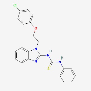 molecular formula C22H19ClN4OS B3607347 N-{1-[2-(4-chlorophenoxy)ethyl]-1H-benzimidazol-2-yl}-N'-phenylthiourea 