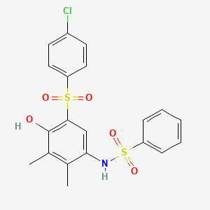 N-{5-[(4-chlorophenyl)sulfonyl]-4-hydroxy-2,3-dimethylphenyl}benzenesulfonamide