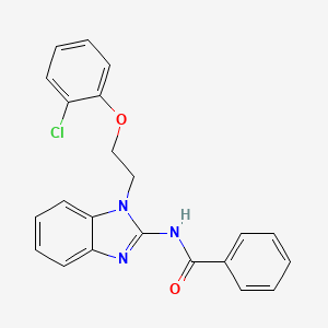 molecular formula C22H18ClN3O2 B3607362 N-{1-[2-(2-chlorophenoxy)ethyl]-1H-benzimidazol-2-yl}benzamide 