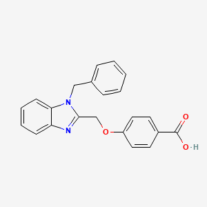 molecular formula C22H18N2O3 B3607366 4-[(1-benzyl-1H-benzimidazol-2-yl)methoxy]benzoic acid 