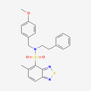 molecular formula C23H23N3O3S2 B3607376 N-(4-methoxybenzyl)-5-methyl-N-(2-phenylethyl)-2,1,3-benzothiadiazole-4-sulfonamide 
