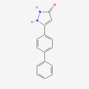 molecular formula C15H12N2O B3607384 3-(4-biphenylyl)-1H-pyrazol-5-ol 