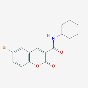 molecular formula C16H16BrNO3 B3607392 6-bromo-N-cyclohexyl-2-oxo-2H-chromene-3-carboxamide 