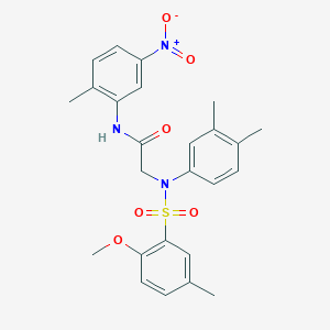 molecular formula C25H27N3O6S B3607401 N~2~-(3,4-dimethylphenyl)-N~2~-[(2-methoxy-5-methylphenyl)sulfonyl]-N~1~-(2-methyl-5-nitrophenyl)glycinamide 