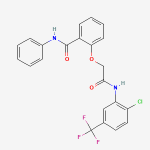 molecular formula C22H16ClF3N2O3 B3607407 2-(2-{[2-chloro-5-(trifluoromethyl)phenyl]amino}-2-oxoethoxy)-N-phenylbenzamide 