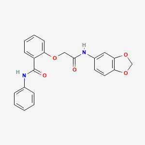 molecular formula C22H18N2O5 B3607414 2-[2-(1,3-benzodioxol-5-ylamino)-2-oxoethoxy]-N-phenylbenzamide 