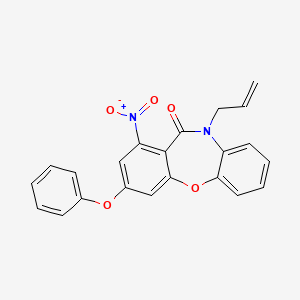 molecular formula C22H16N2O5 B3607415 10-allyl-1-nitro-3-phenoxydibenzo[b,f][1,4]oxazepin-11(10H)-one 