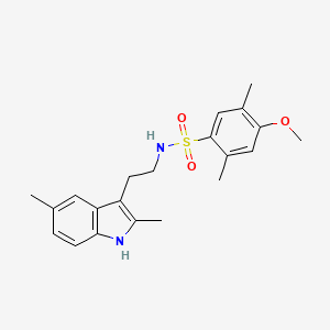 molecular formula C21H26N2O3S B3607443 N-[2-(2,5-dimethyl-1H-indol-3-yl)ethyl]-4-methoxy-2,5-dimethylbenzenesulfonamide 