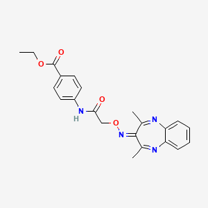 molecular formula C22H22N4O4 B3607470 ethyl 4-[({[(2,4-dimethyl-3H-1,5-benzodiazepin-3-ylidene)amino]oxy}acetyl)amino]benzoate 