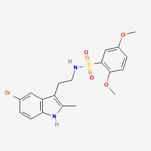 molecular formula C19H21BrN2O4S B3607487 N-[2-(5-bromo-2-methyl-1H-indol-3-yl)ethyl]-2,5-dimethoxybenzenesulfonamide 