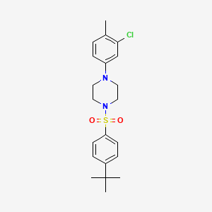 molecular formula C21H27ClN2O2S B3607499 1-[(4-tert-butylphenyl)sulfonyl]-4-(3-chloro-4-methylphenyl)piperazine 
