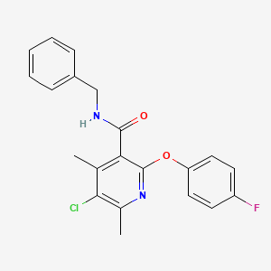 molecular formula C21H18ClFN2O2 B3607541 N-benzyl-5-chloro-2-(4-fluorophenoxy)-4,6-dimethylnicotinamide 