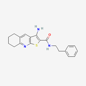 molecular formula C20H21N3OS B3607547 3-amino-N-(2-phenylethyl)-5,6,7,8-tetrahydrothieno[2,3-b]quinoline-2-carboxamide 