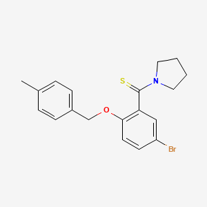 molecular formula C19H20BrNOS B3607566 1-({5-bromo-2-[(4-methylbenzyl)oxy]phenyl}carbonothioyl)pyrrolidine 