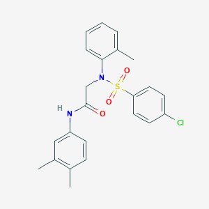 molecular formula C23H23ClN2O3S B3607571 N~2~-[(4-chlorophenyl)sulfonyl]-N~1~-(3,4-dimethylphenyl)-N~2~-(2-methylphenyl)glycinamide 