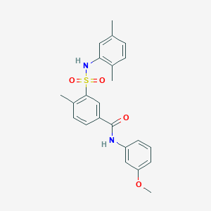 molecular formula C23H24N2O4S B3607585 3-{[(2,5-dimethylphenyl)amino]sulfonyl}-N-(3-methoxyphenyl)-4-methylbenzamide 