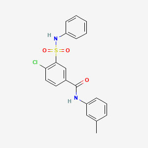 molecular formula C20H17ClN2O3S B3607589 3-(anilinosulfonyl)-4-chloro-N-(3-methylphenyl)benzamide 