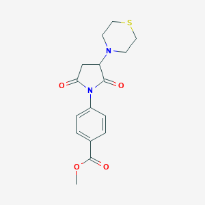 molecular formula C16H18N2O4S B360760 Methyl 4-(2,5-dioxo-3-thiomorpholin-4-ylpyrrolidin-1-yl)benzoate CAS No. 313380-80-2