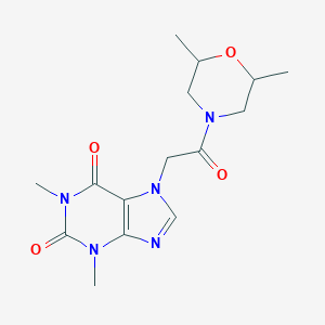 molecular formula C15H21N5O4 B360761 7-[2-(2,6-dimethyl-4-morpholinyl)-2-oxoethyl]-1,3-dimethyl-3,7-dihydro-1H-purine-2,6-dione CAS No. 349400-70-0