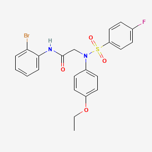 molecular formula C22H20BrFN2O4S B3607629 N~1~-(2-bromophenyl)-N~2~-(4-ethoxyphenyl)-N~2~-[(4-fluorophenyl)sulfonyl]glycinamide 