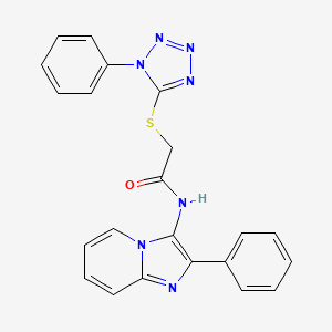 molecular formula C22H17N7OS B3607640 N-(2-phenylimidazo[1,2-a]pyridin-3-yl)-2-[(1-phenyl-1H-tetrazol-5-yl)thio]acetamide 