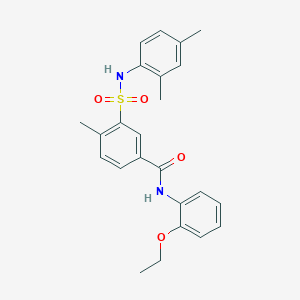 molecular formula C24H26N2O4S B3607648 3-{[(2,4-dimethylphenyl)amino]sulfonyl}-N-(2-ethoxyphenyl)-4-methylbenzamide 
