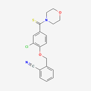 2-{[2-chloro-4-(4-morpholinylcarbonothioyl)phenoxy]methyl}benzonitrile