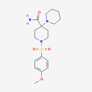 molecular formula C18H27N3O4S B3607669 1'-[(4-methoxyphenyl)sulfonyl]-1,4'-bipiperidine-4'-carboxamide 