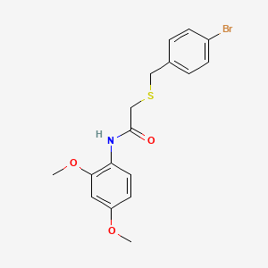 molecular formula C17H18BrNO3S B3607671 2-[(4-bromobenzyl)thio]-N-(2,4-dimethoxyphenyl)acetamide 