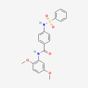 molecular formula C21H20N2O5S B3607679 N-(2,5-dimethoxyphenyl)-4-[(phenylsulfonyl)amino]benzamide 