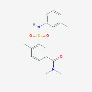 molecular formula C19H24N2O3S B3607680 N,N-diethyl-4-methyl-3-{[(3-methylphenyl)amino]sulfonyl}benzamide 