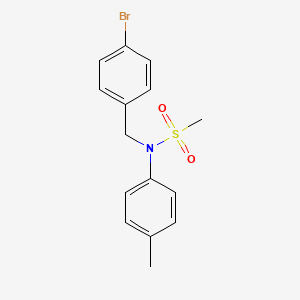 molecular formula C15H16BrNO2S B3607718 N-(4-bromobenzyl)-N-(4-methylphenyl)methanesulfonamide 