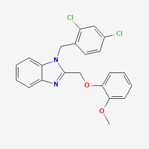 molecular formula C22H18Cl2N2O2 B3607725 1-(2,4-dichlorobenzyl)-2-[(2-methoxyphenoxy)methyl]-1H-benzimidazole 