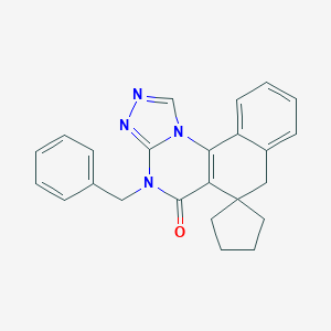 molecular formula C24H22N4O B360778 4-Benzyl-5-oxo-4,5,6,7-tetrahydrobenzo[h][1,2,4]triazolo[4,3-a]quinazoline-6-spiro-1'-cyclopentane CAS No. 330819-73-3