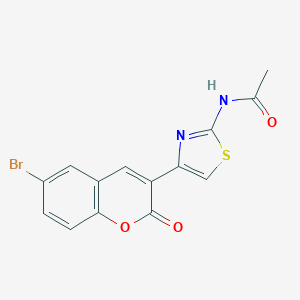 molecular formula C14H9BrN2O3S B360790 N-[4-(6-bromo-2-oxo-2H-chromen-3-yl)-1,3-thiazol-2-yl]acetamide CAS No. 313956-42-2