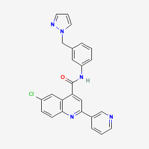 6-chloro-N~4~-[3-(1H-pyrazol-1-ylmethyl)phenyl]-2-(3-pyridyl)-4-quinolinecarboxamide