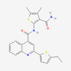 N-(3-CARBAMOYL-4,5-DIMETHYL-2-THIENYL)-2-(5-ETHYL-2-THIENYL)-4-QUINOLINECARBOXAMIDE