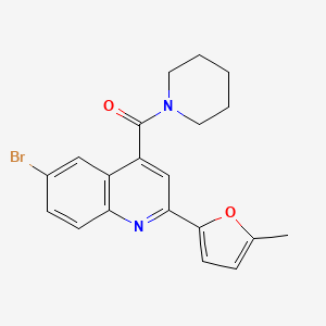 6-BROMO-2-(5-METHYLFURAN-2-YL)-4-(PIPERIDINE-1-CARBONYL)QUINOLINE