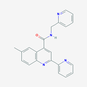 6-METHYL-2-(PYRIDIN-2-YL)-N-[(PYRIDIN-2-YL)METHYL]QUINOLINE-4-CARBOXAMIDE