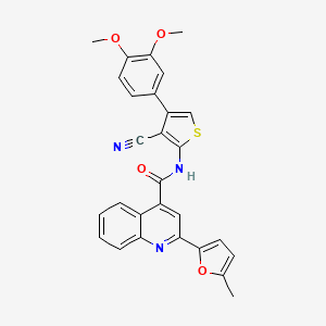 molecular formula C28H21N3O4S B3608727 N-[3-cyano-4-(3,4-dimethoxyphenyl)-2-thienyl]-2-(5-methyl-2-furyl)-4-quinolinecarboxamide 