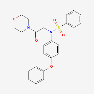 molecular formula C24H24N2O5S B3608773 N-[2-(4-morpholinyl)-2-oxoethyl]-N-(4-phenoxyphenyl)benzenesulfonamide 