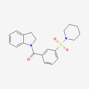 molecular formula C20H22N2O3S B3608807 1-[3-(PIPERIDINE-1-SULFONYL)BENZOYL]-2,3-DIHYDRO-1H-INDOLE 